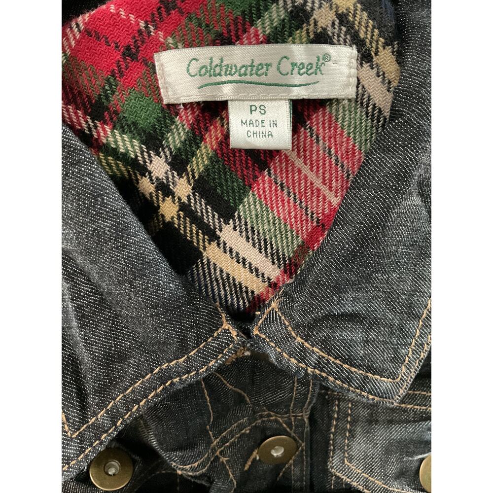 Coldwater Creek Black Denim Basic Jacket Size Ps - image 3